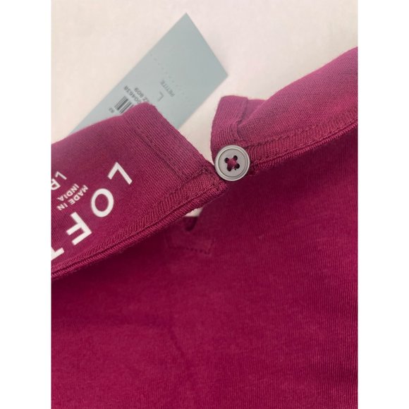 LOFT Women Petite Tiered Ruffle Mixed Media Top Large - Picture 16 of 16